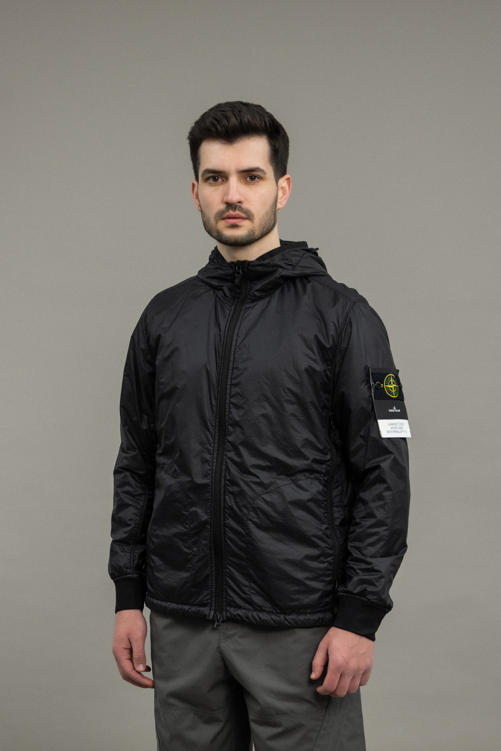 Чоловіча куртка STONE ISLAND GARMENT DYED MICRO YARN WITH PRIMALOFT®-TC 15Q0325 V0029, колір чорний