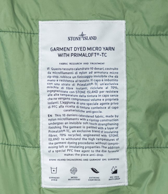 Чоловіча куртка STONE ISLAND GARMENT DYED MICRO YARN WITH PRIMALOFT®-TC 1542125 V0055, колір зелений | Ціна 19999 грн, фото 8