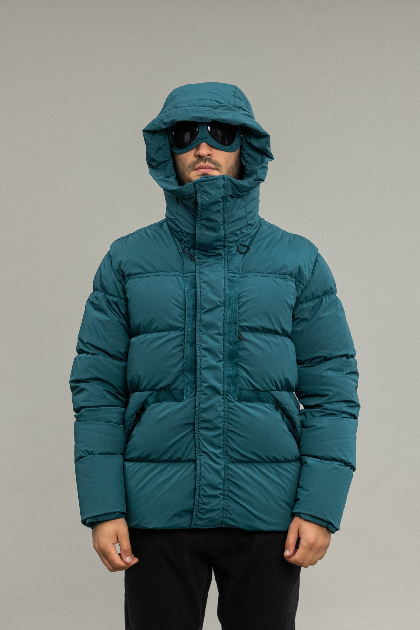 куртка C.P. COMPANY GOGGLE GARMENT DYEING DOWN JACKET WITH NYCRA-R 13CMOW252A 005864G