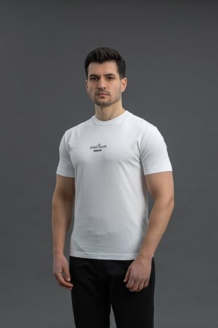Чоловіча футболка STONE ISLAND ARCHIVIO PURE METAL SHELL 152NS91 V0001, колір білий