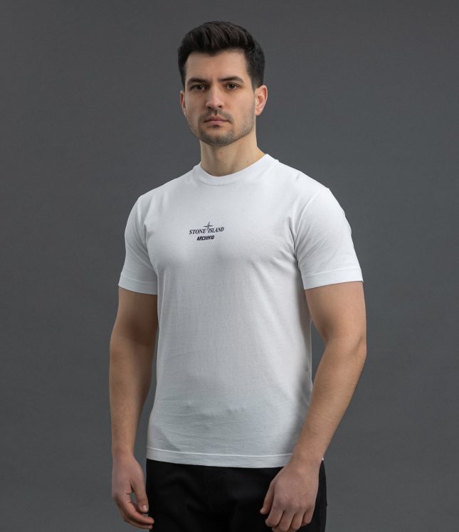 Чоловіча футболка STONE ISLAND ARCHIVIO PURE METAL SHELL 152NS91 V0001, колір білий | Ціна 8049 грн, фото 1