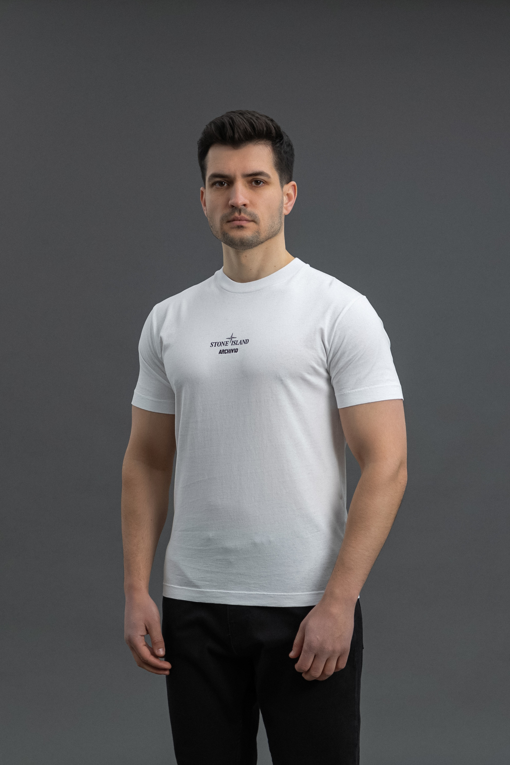 Чоловіча футболка STONE ISLAND ARCHIVIO PURE METAL SHELL 152NS91 V0001, колір білий