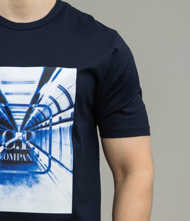 Чоловіча футболка C.P. COMPANY CLTS047A 006370W COL:888, колір синій | Ціна 5499 грн, фото 4