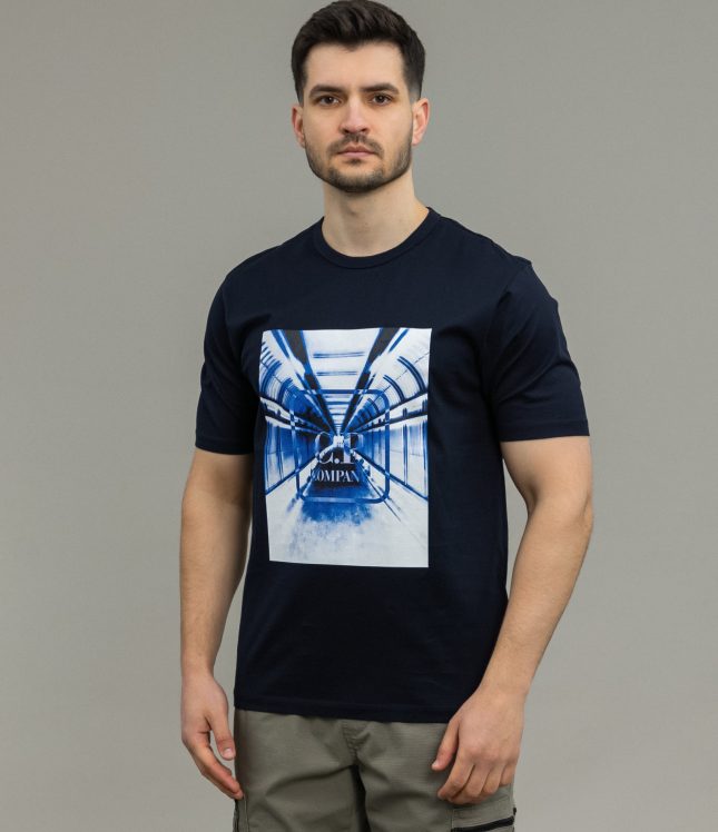 Чоловіча футболка C.P. COMPANY CLTS047A 006370W COL:888, колір синій | Ціна 5499 грн, фото 1