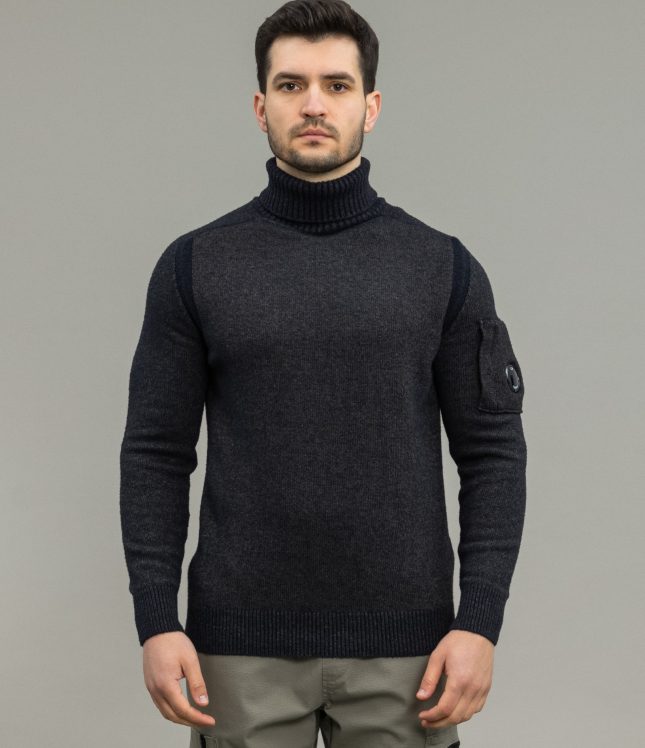 Чоловічий гольф C.P. COMPANY CMKN224A 006170A COL:670, колір зелений | Ціна 10999 грн, фото 2