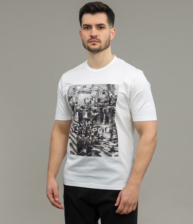 Чоловіча футболка C.P. COMPANY CLTS045A 006370W COL:101, колір чорний | Ціна 5499 грн, фото 1