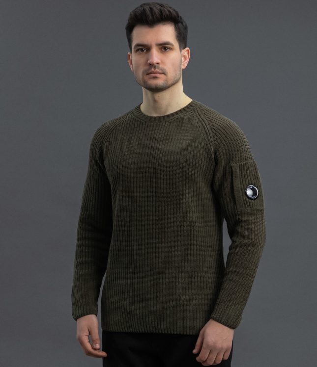 Чоловічий светр C.P. COMPANY CMKN060A 005558G COL:670, колір зелений | Ціна 10999 грн, фото 1