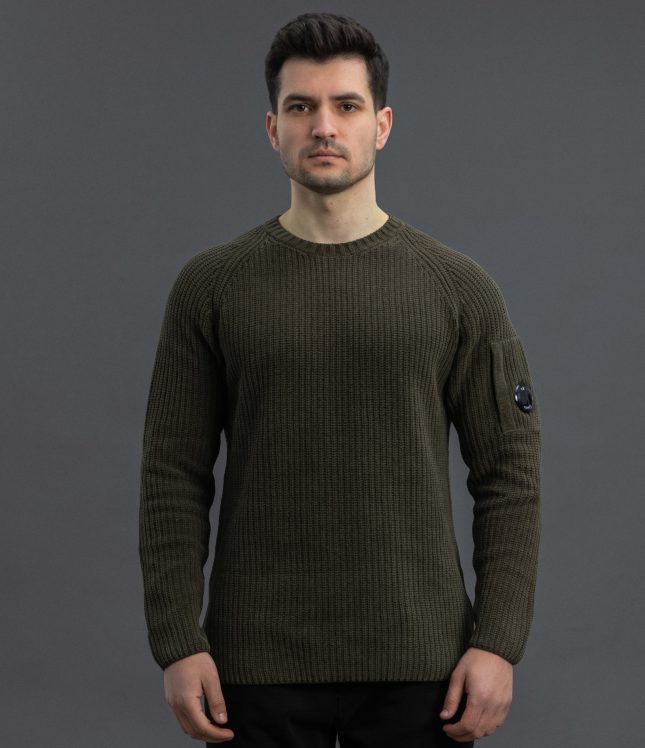 Чоловічий светр C.P. COMPANY CMKN060A 005558G COL:670, колір зелений | Ціна 10999 грн, фото 2