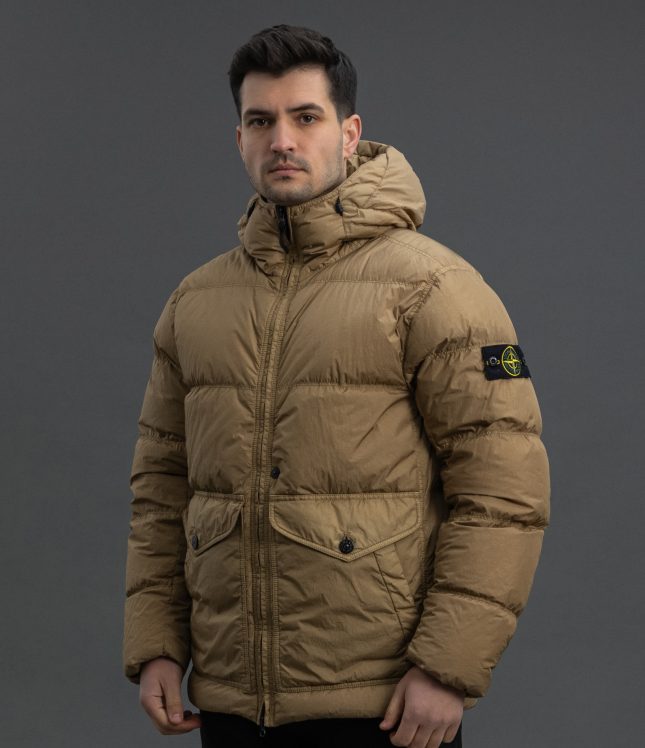 Чоловіча куртка STONE ISLAND GARMENT DYED CRINKLE REPS R-NY DOWN 1540723 V0094, колір бежевий | Ціна 39999 грн, фото 1