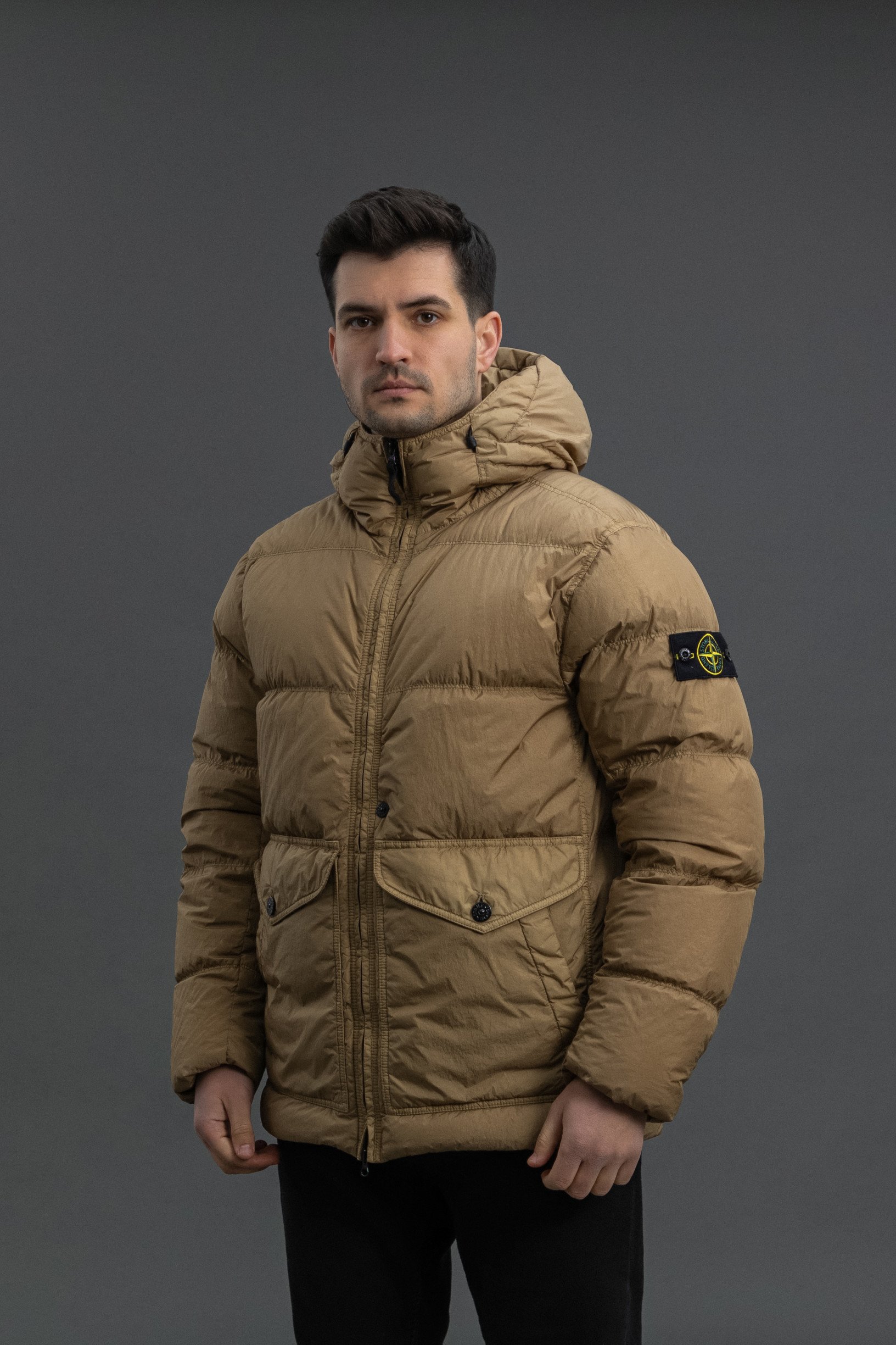 Чоловіча куртка STONE ISLAND GARMENT DYED CRINKLE REPS R-NY DOWN 1540723 V0094, колір бежевий
