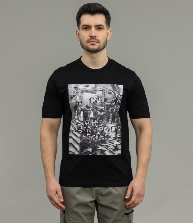 Чоловіча футболка C.P. COMPANY CLTS045A 006370W COL:999, колір чорний | Ціна 5499 грн, фото 2