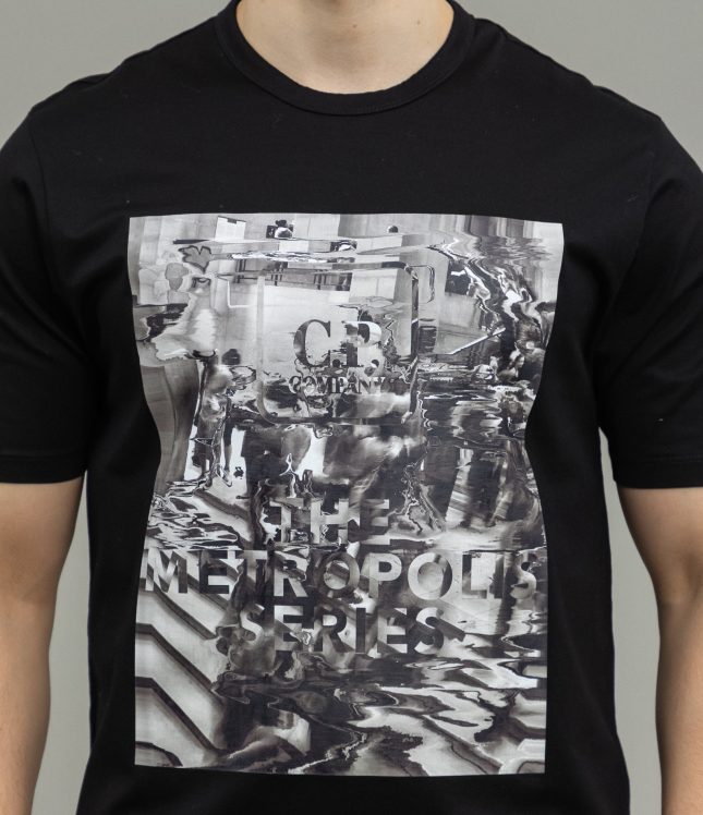 Чоловіча футболка C.P. COMPANY CLTS045A 006370W COL:999, колір чорний | Ціна 5499 грн, фото 3