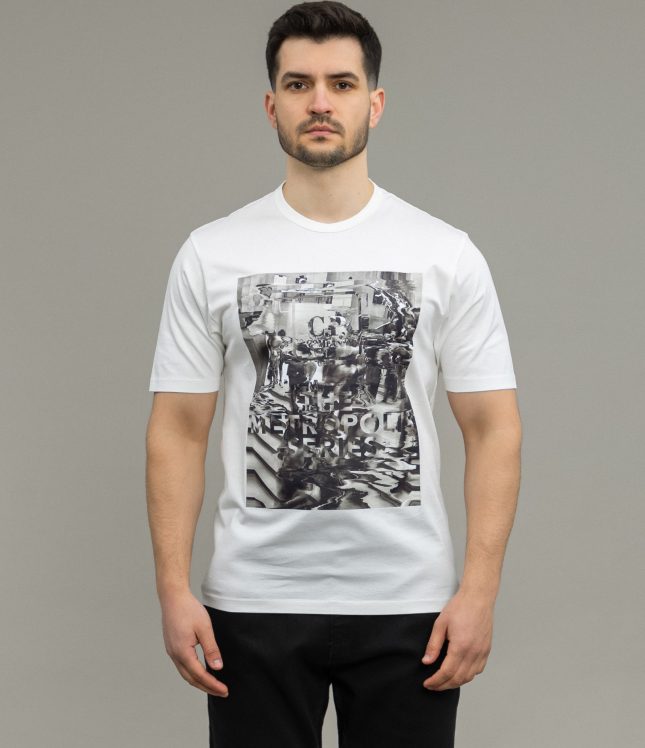 Чоловіча футболка C.P. COMPANY CLTS045A 006370W COL:101, колір чорний | Ціна 5499 грн, фото 2