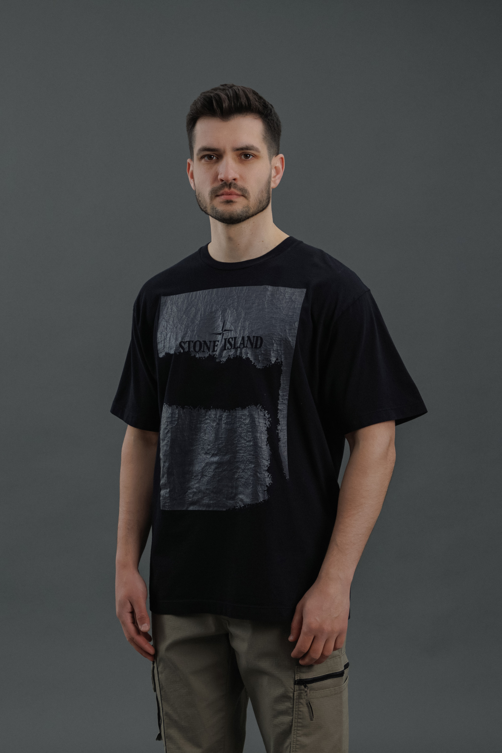 Чоловіча футболка STONE ISLAND 152RC90 V0029, колір чорний