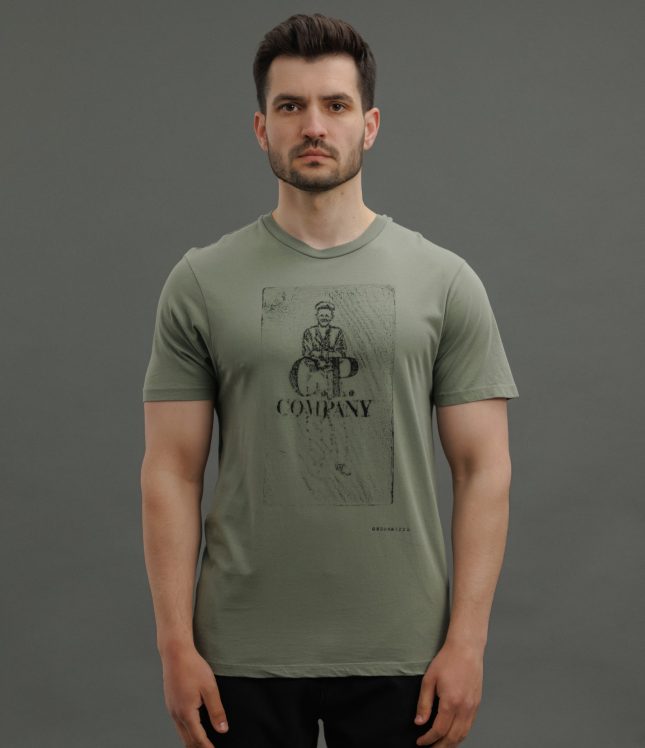 Чоловіча футболка C.P. COMPANY CMTS287A 005431G COL:627, колір зелений | Ціна 5499 грн, фото 2