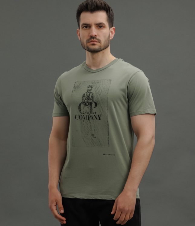 Чоловіча футболка C.P. COMPANY CMTS287A 005431G COL:627, колір зелений | Ціна 5499 грн, фото 1