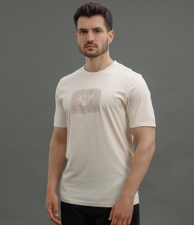 Чоловіча футболка C.P. COMPANY CMTS042A 005100W COL:402, колір бежевий | Ціна 4999 грн, фото 1