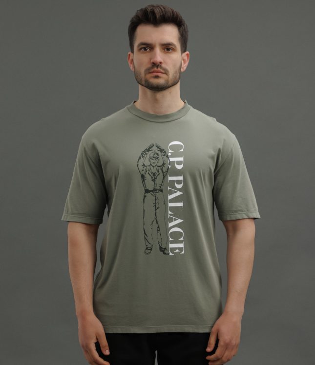 Чоловіча футболка C.P. COMPANY CSTS013A 005431O COL:651, колір зелений | Ціна 5499 грн, фото 2