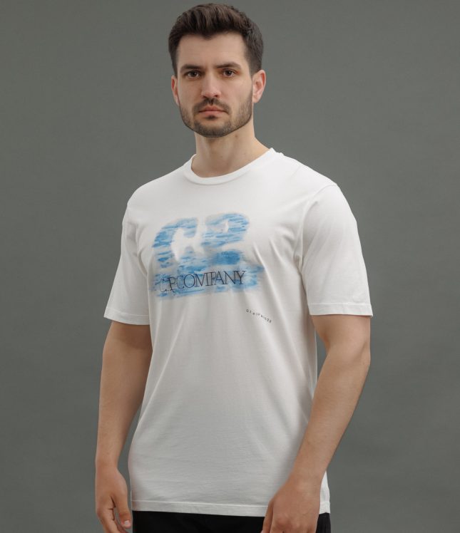 Чоловіча футболка C.P. COMPANY CMTS299A 005431G COL:103, колір білий | Ціна 5499 грн, фото 1