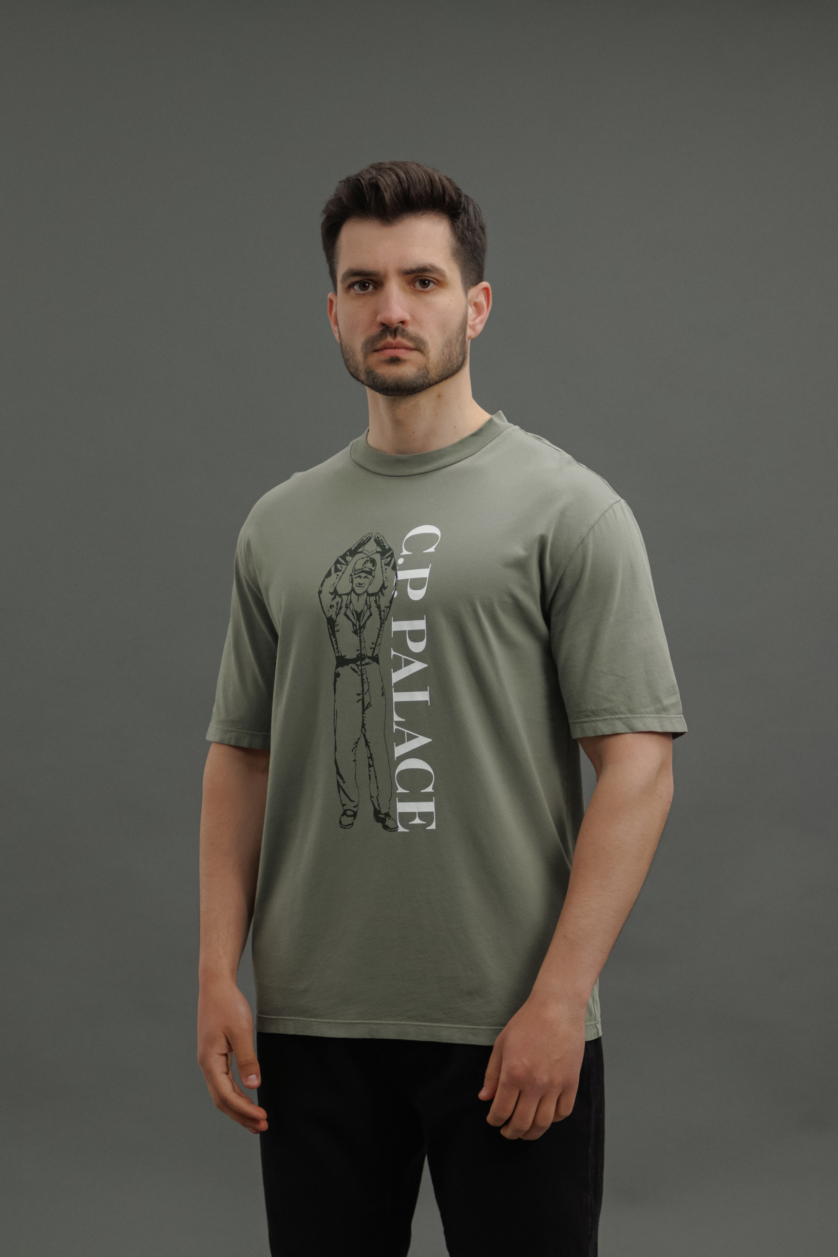Чоловіча футболка C.P. COMPANY CSTS013A 005431O COL:651, колір зелений