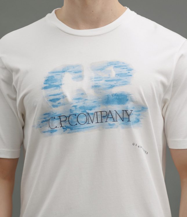 Чоловіча футболка C.P. COMPANY CMTS299A 005431G COL:103, колір білий | Ціна 5499 грн, фото 3