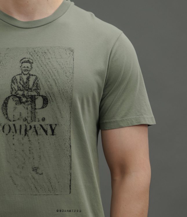 Чоловіча футболка C.P. COMPANY CMTS287A 005431G COL:627, колір зелений | Ціна 5499 грн, фото 4