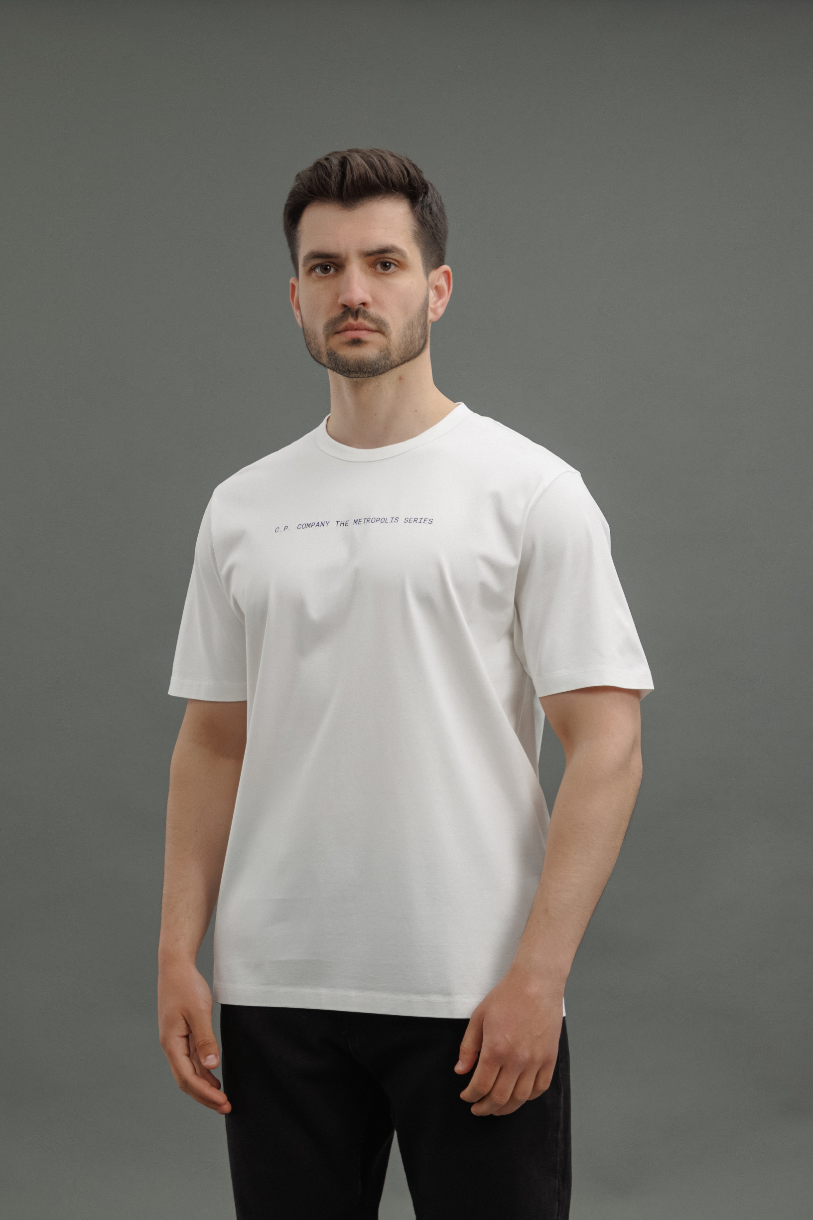 Чоловіча футболка C.P. COMPANY CLTS043A 006370W COL:101, колір білий