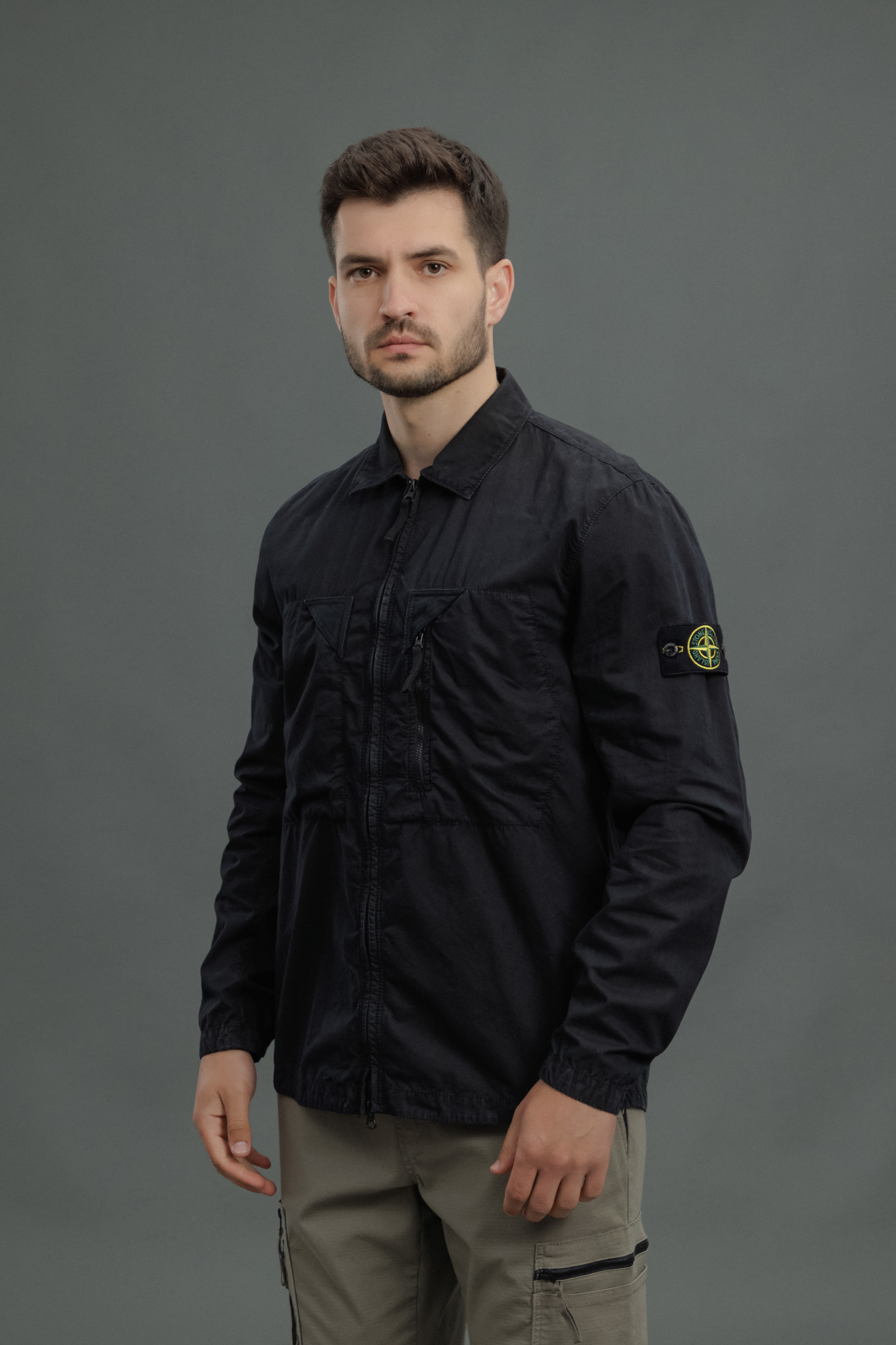 Чоловічий оверширт STONE ISLAND 15106WN V0129, колір чорний