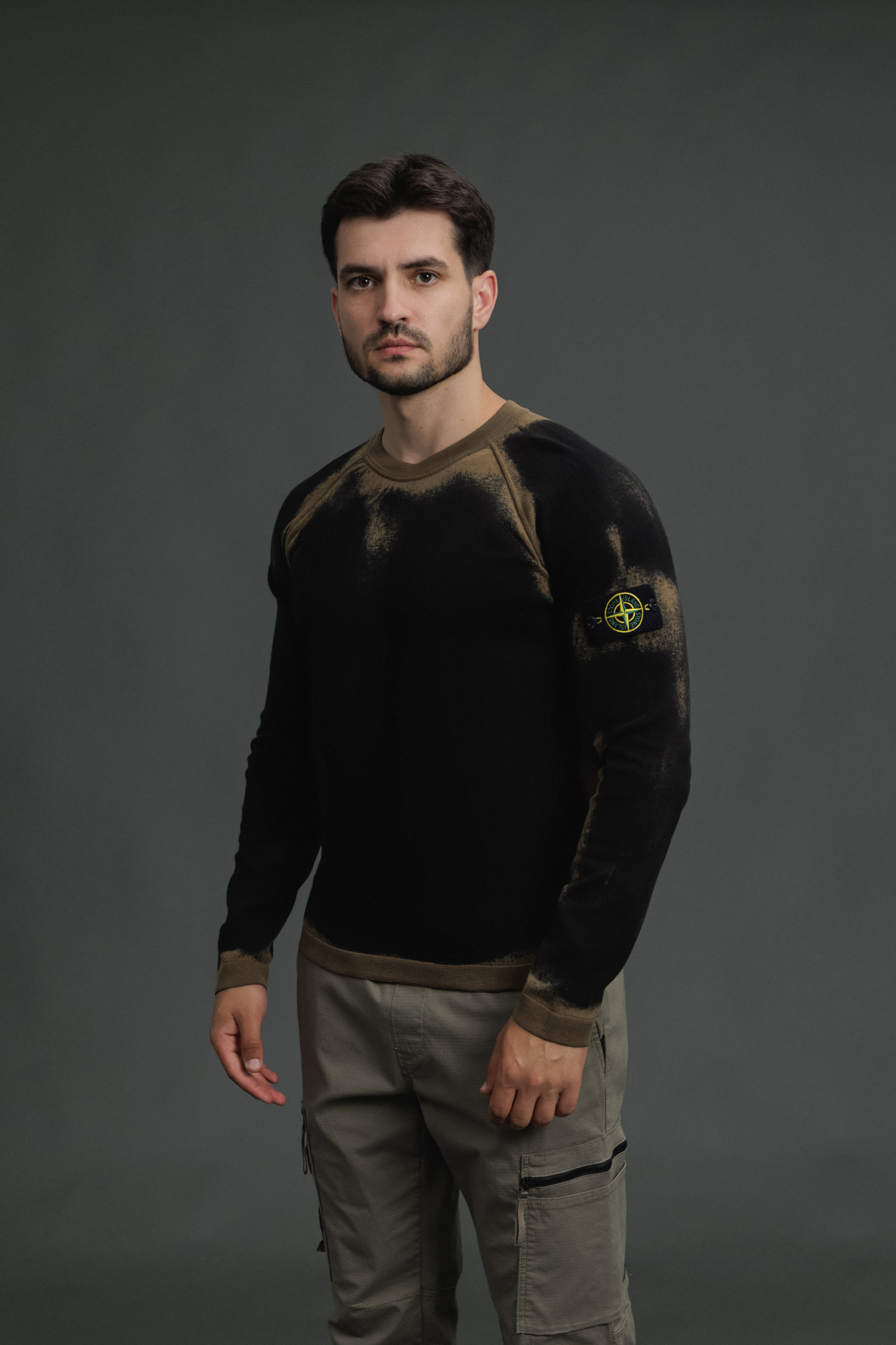 Чоловічий світшот STONE ISLAND 15525D9 V0098, колір коричневий