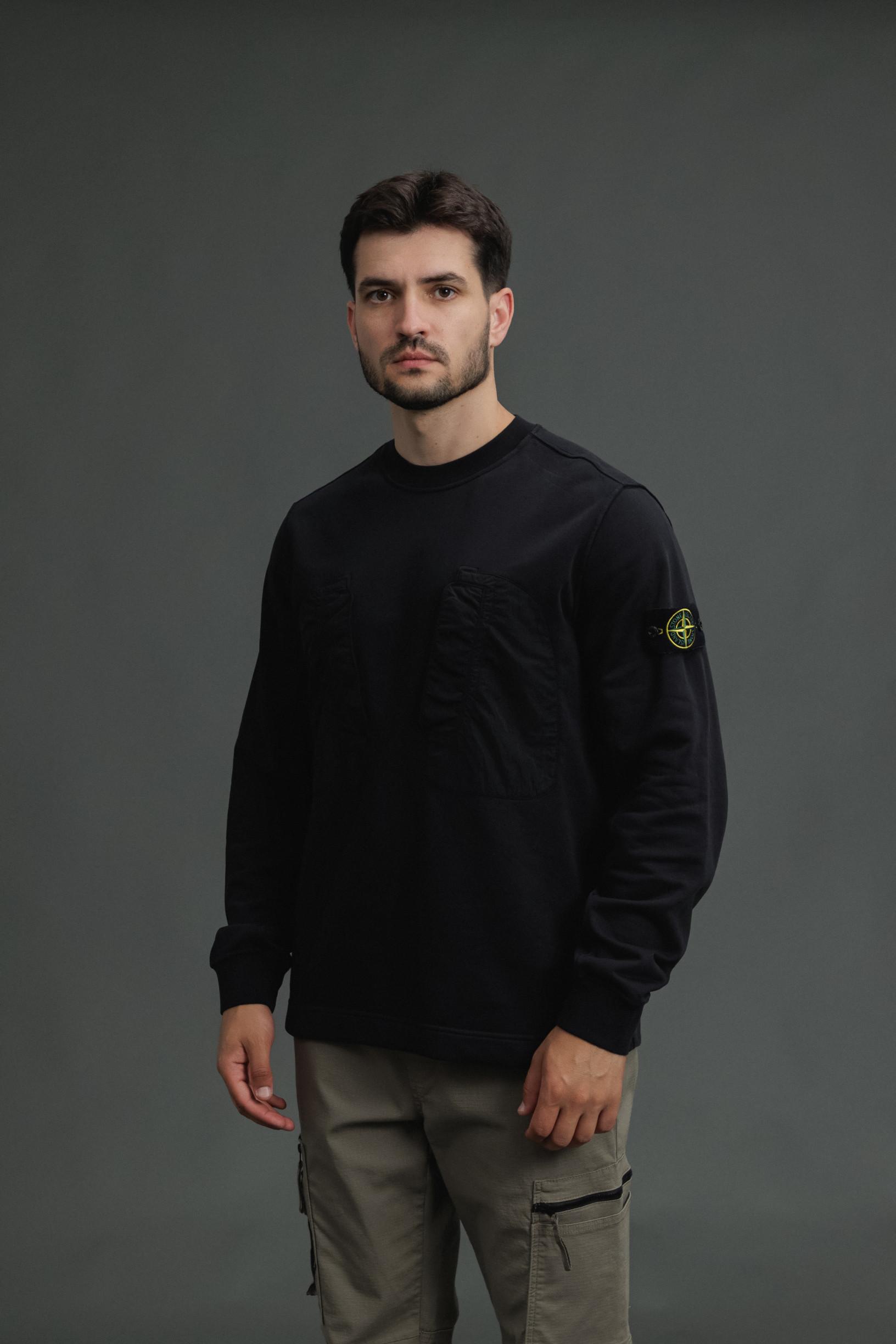 Чоловічий світшот STONE ISLAND 1563954 V0029, колір чорний