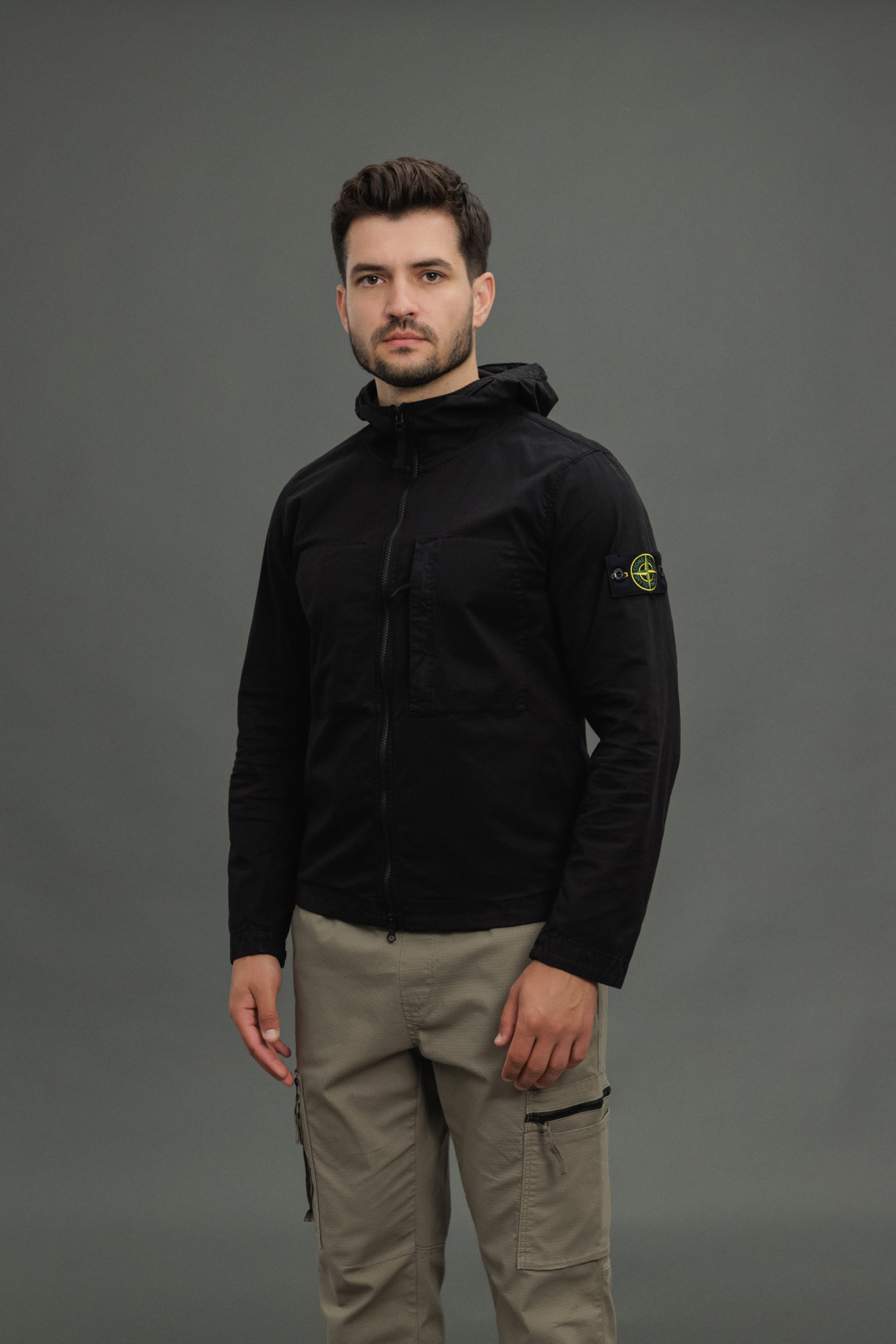 Чоловіча куртка STONE ISLAND SUPIMA COTTON TWILL STRETCH-TC 1543310 V0029, колір чорний