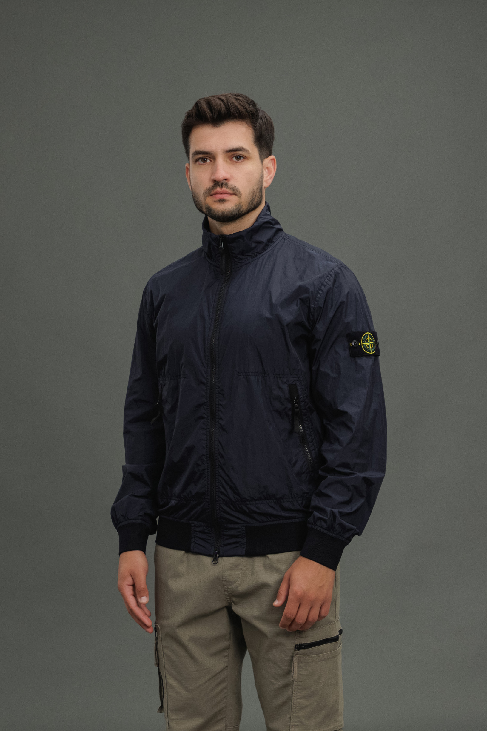 Чоловіча куртка STONE ISLAND GARMENT DYED CRINKLE REPS NY 1542822 V0020, колір синій