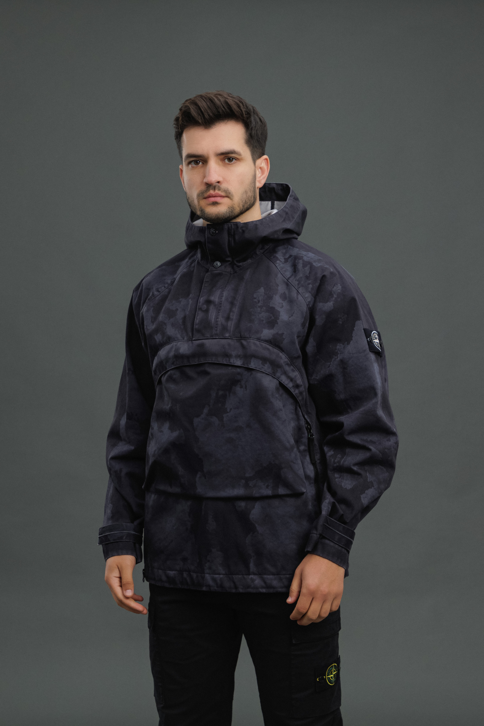 Чоловіча куртка STONE ISLAND RASO GOMMATTO 3L LASER CAMO 154100023-S0078 V0062, колір сірий