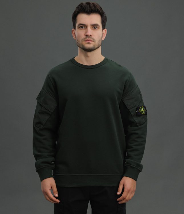 Чоловічий світшот STONE ISLAND 156100008-S0A20 V005E, колір зелений | Ціна 20999 грн, фото 2
