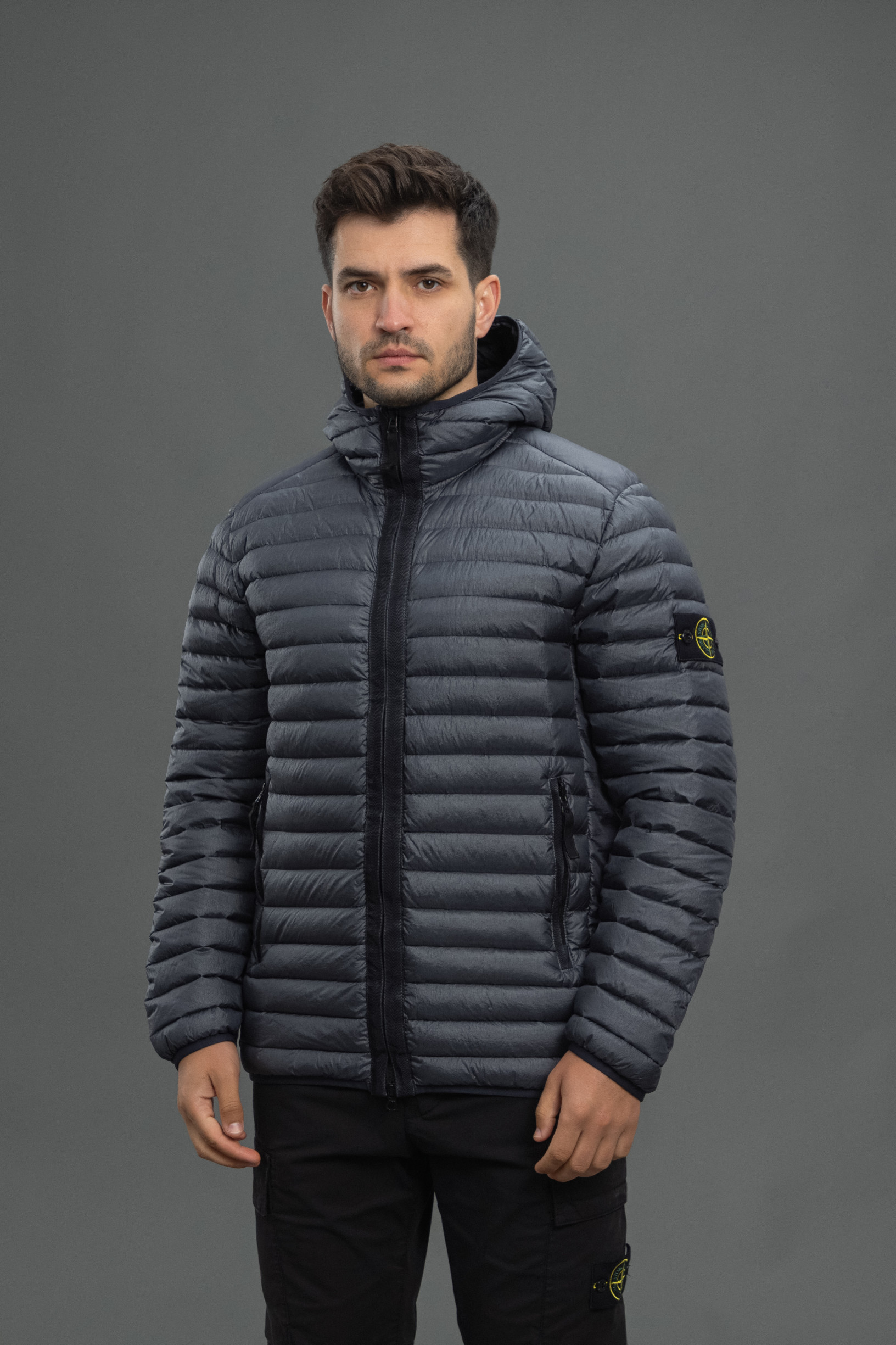 Чоловіча куртка STONE ISLAND LOOM WOVEN CHAMBERS R-NYLON DOWN-TC 1540324 V0062, колір сірий