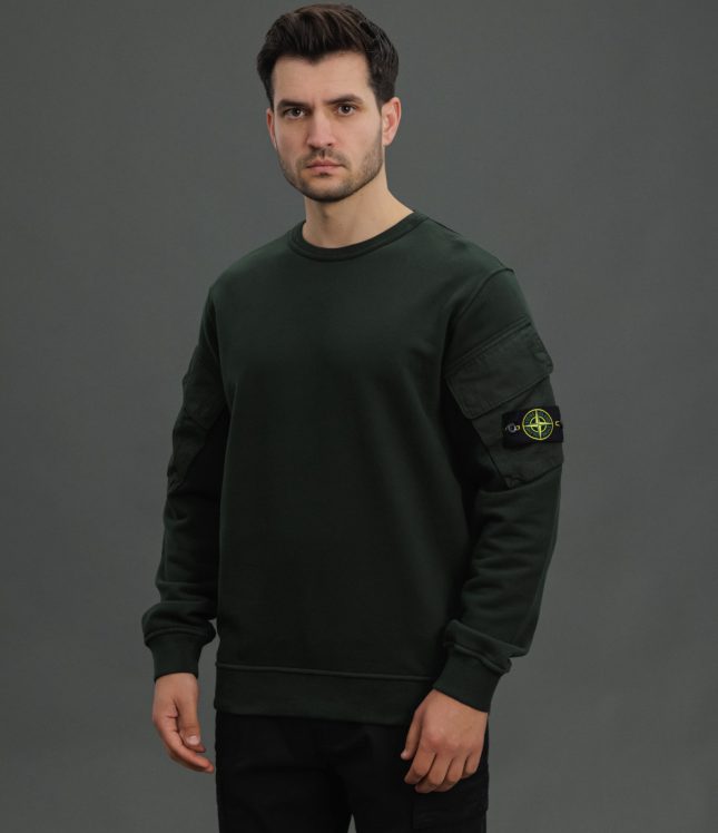 Чоловічий світшот STONE ISLAND 156100008-S0A20 V005E, колір зелений | Ціна 20999 грн, фото 1