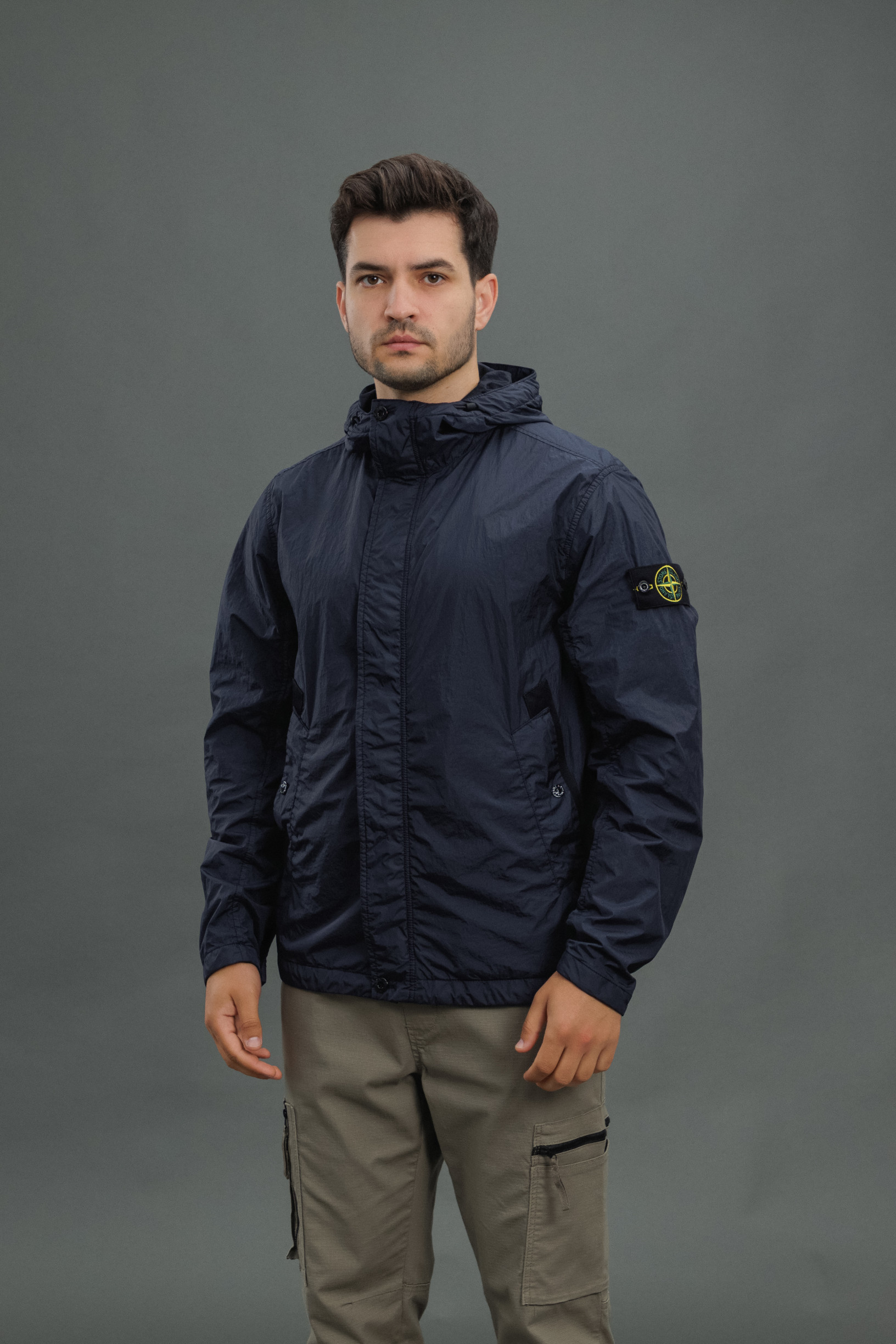 Чоловіча куртка STONE ISLAND GARMENT DYED CRINKLE REPS 154100092-S0A23 V0020, колір синій