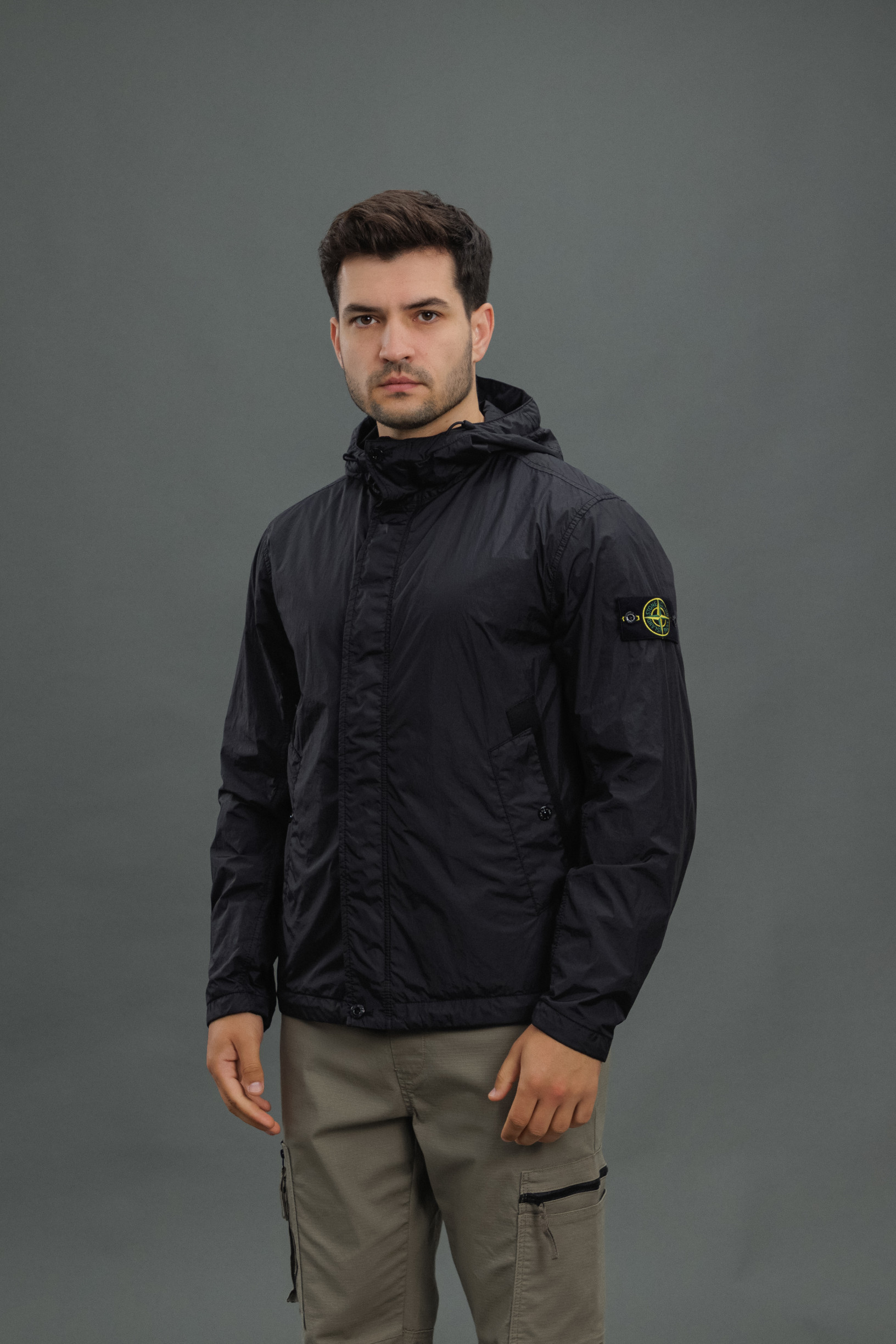 Чоловіча куртка STONE ISLAND GARMENT DYED CRINKLE REPS 154100092-S0A23 V0029, колір чорний