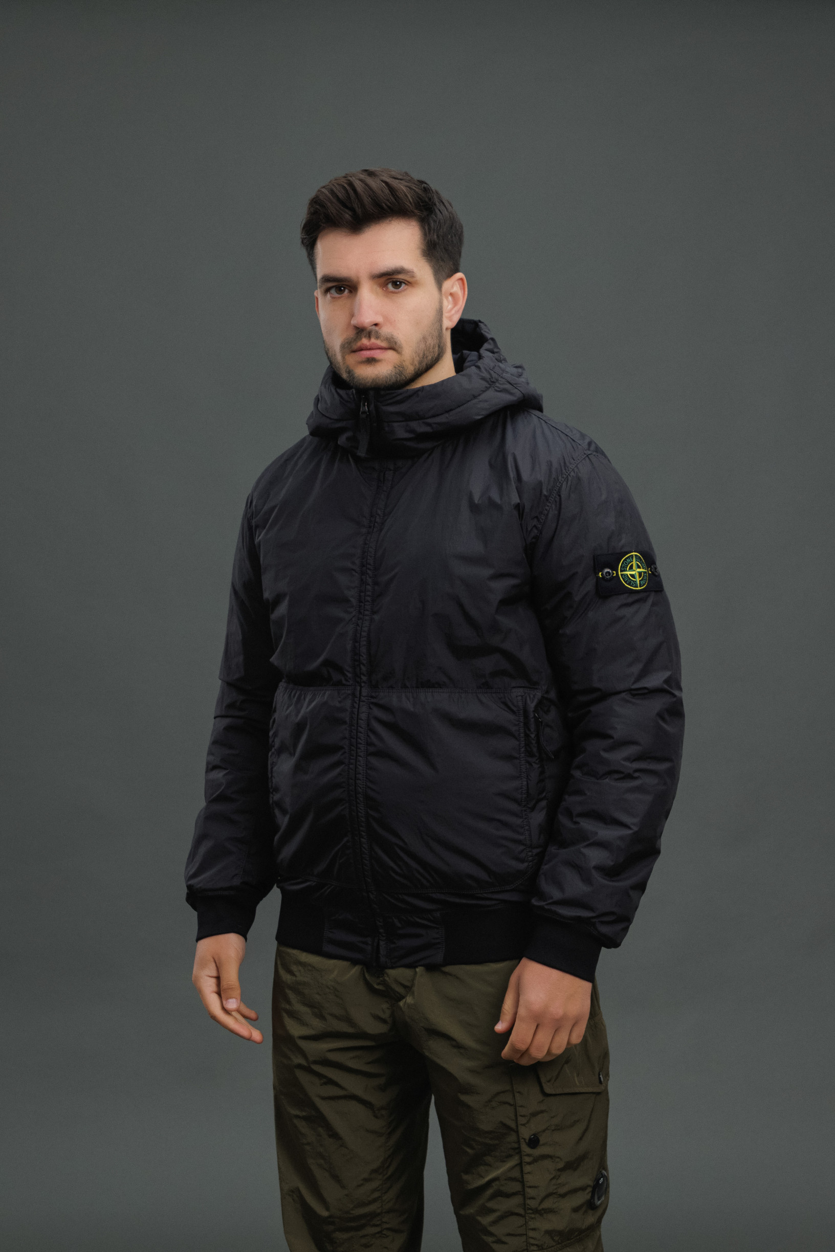Чоловіча куртка STONE ISLAND GARMENT DYED CRINKLE REPS NY 154100013-S0A23 V0029, колір чорний