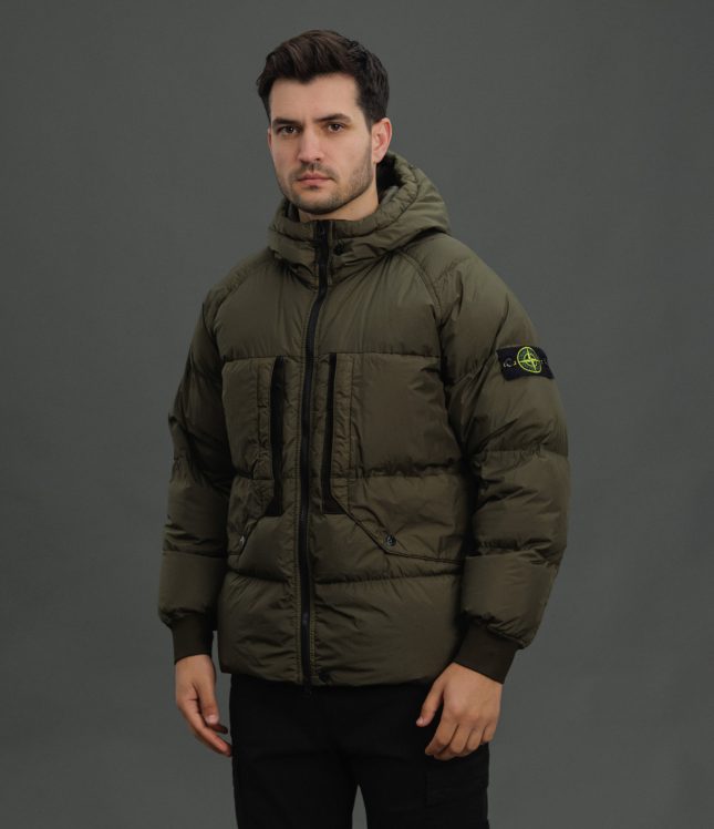 Чоловіча куртка STONE ISLAND GARMENT DYED CRINKLE REPS R-NY DOWN 1540723 V0058, колір зелений | Ціна 39999 грн, фото 1