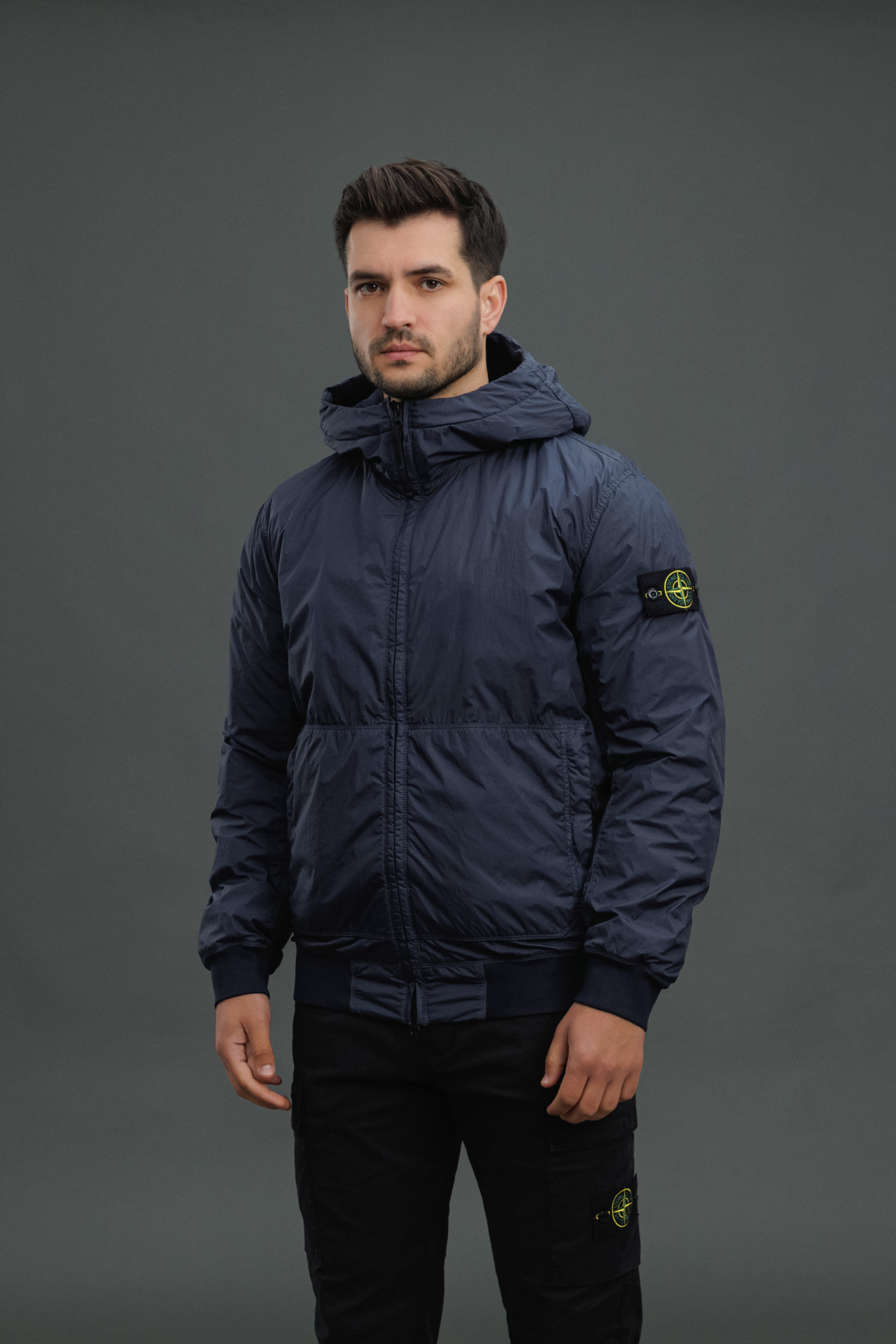 Чоловіча куртка STONE ISLAND GARMENT DYED CRINKLE REPS NY 154100013-S0A23 V0020, колір синій