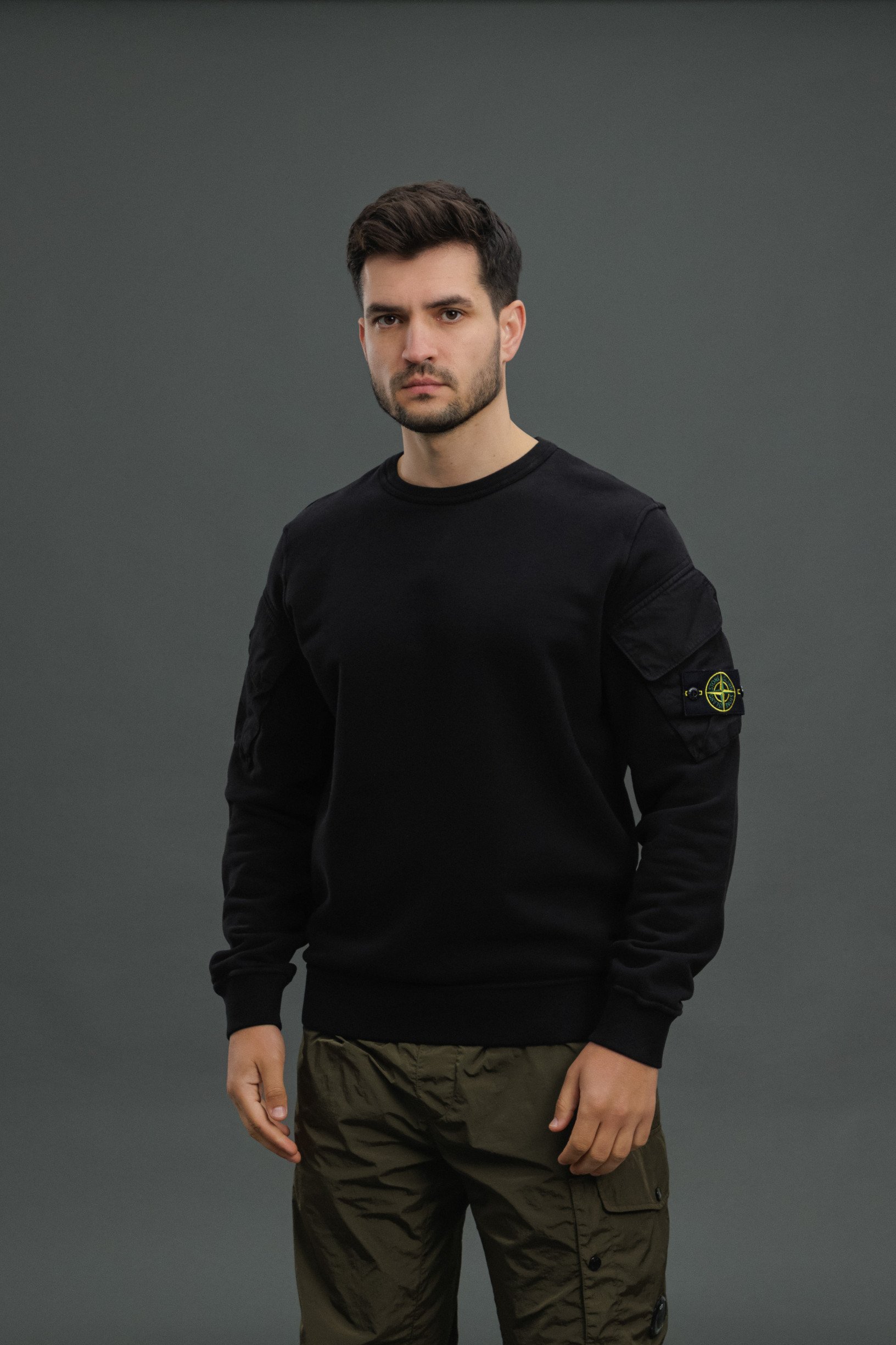 Чоловічий світшот STONE ISLAND 156100008-S0A20 V0029, колір чорний
