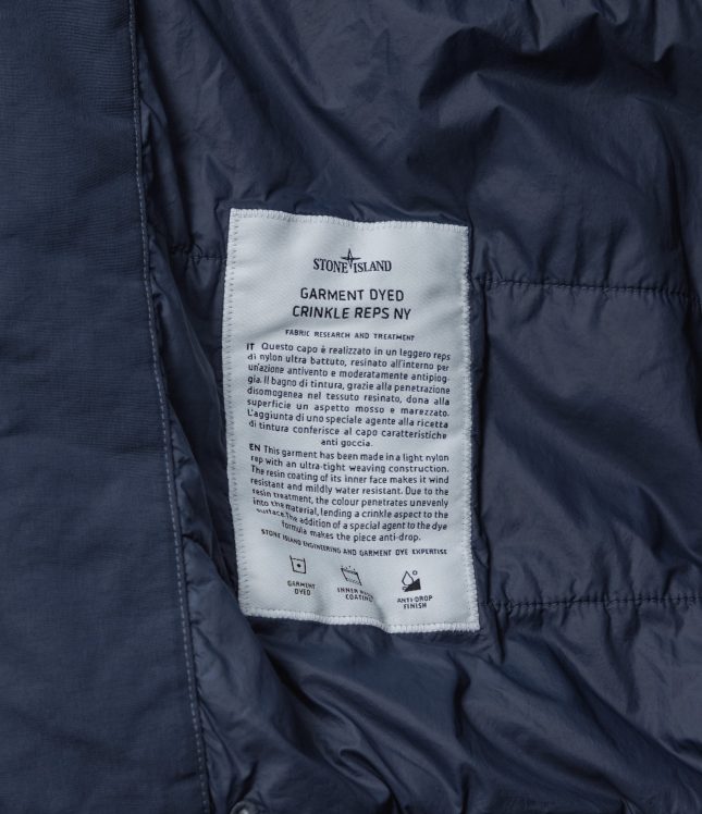 Чоловіча куртка STONE ISLAND GARMENT DYED CRINKLE REPS NY 154100013-S0A23 V0020, колір синій | Ціна 47999 грн, фото 8