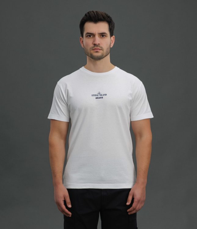 Чоловіча футболка STONE ISLAND ARCHIVIO LINO WATRO 152NS91 V0001, колір білий | Ціна 9199 грн, фото 2
