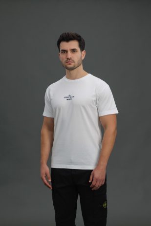 Чоловіча футболка STONE ISLAND ARCHIVIO LINO WATRO 152NS91 V0001, колір білий