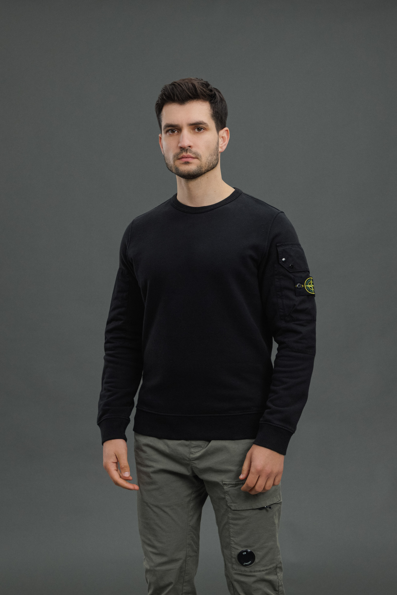Чоловічий світшот STONE ISLAND 1563920 V0029, колір чорний