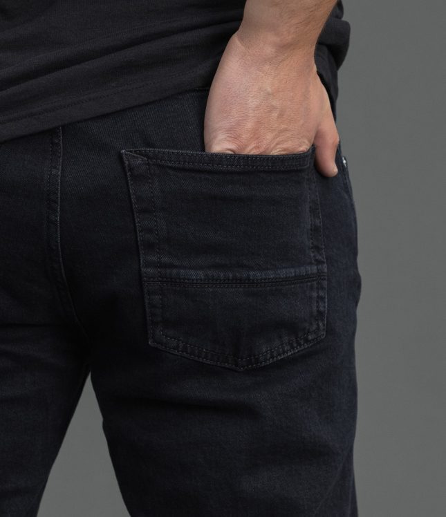 Чоловічі штани STONE ISLAND STRETCH BLACK DENIM-RINSED SLIM 15J100007-S0J11 VJ901, колір чорний | Ціна 18999 грн, фото 6