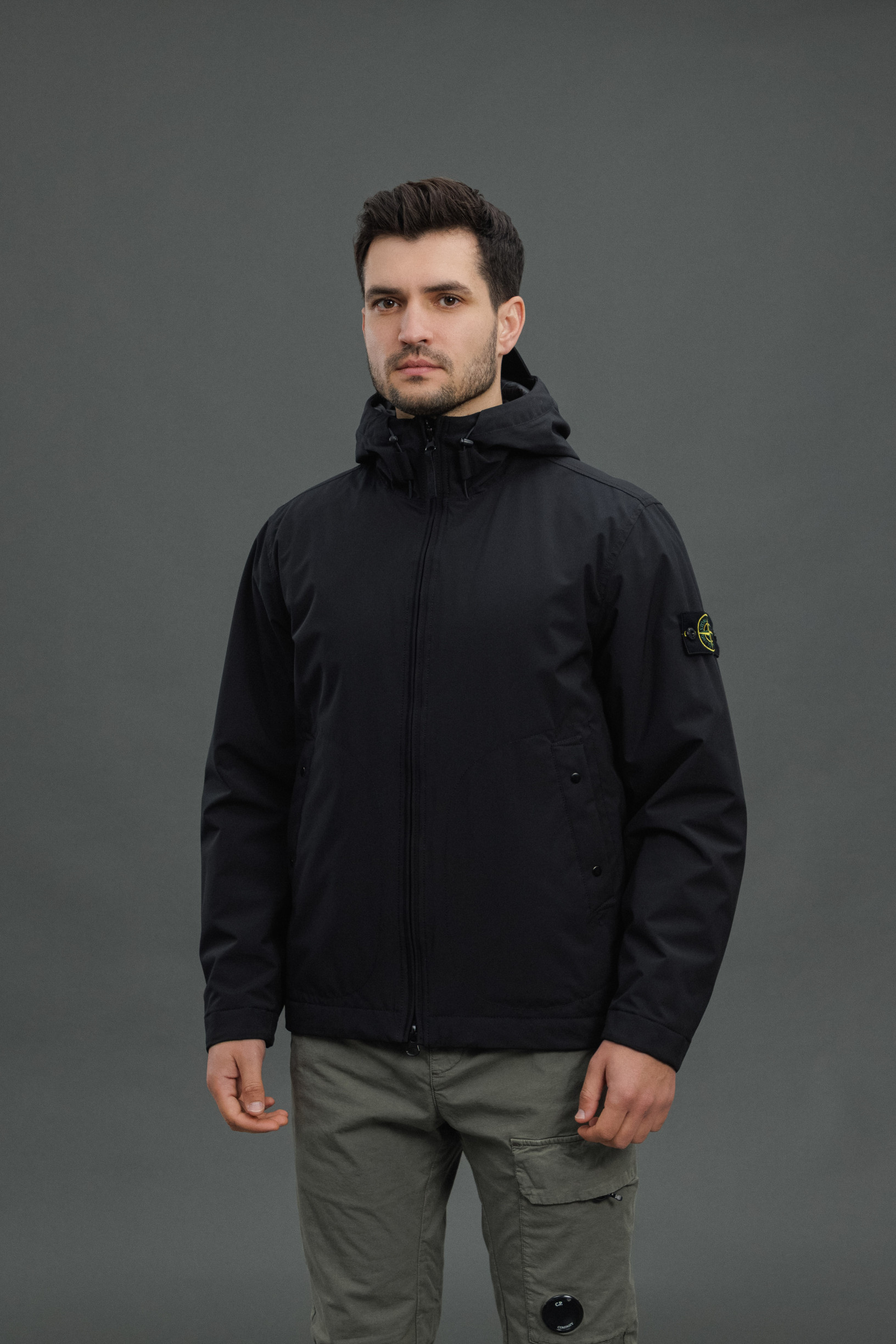 Чоловіча куртка STONE ISLAND SOFT SHELL-R e.dye® WITH PRIMALOFT® INSULATION TECHNOLOGY 154100086-S0A27 V0029, колір чорний