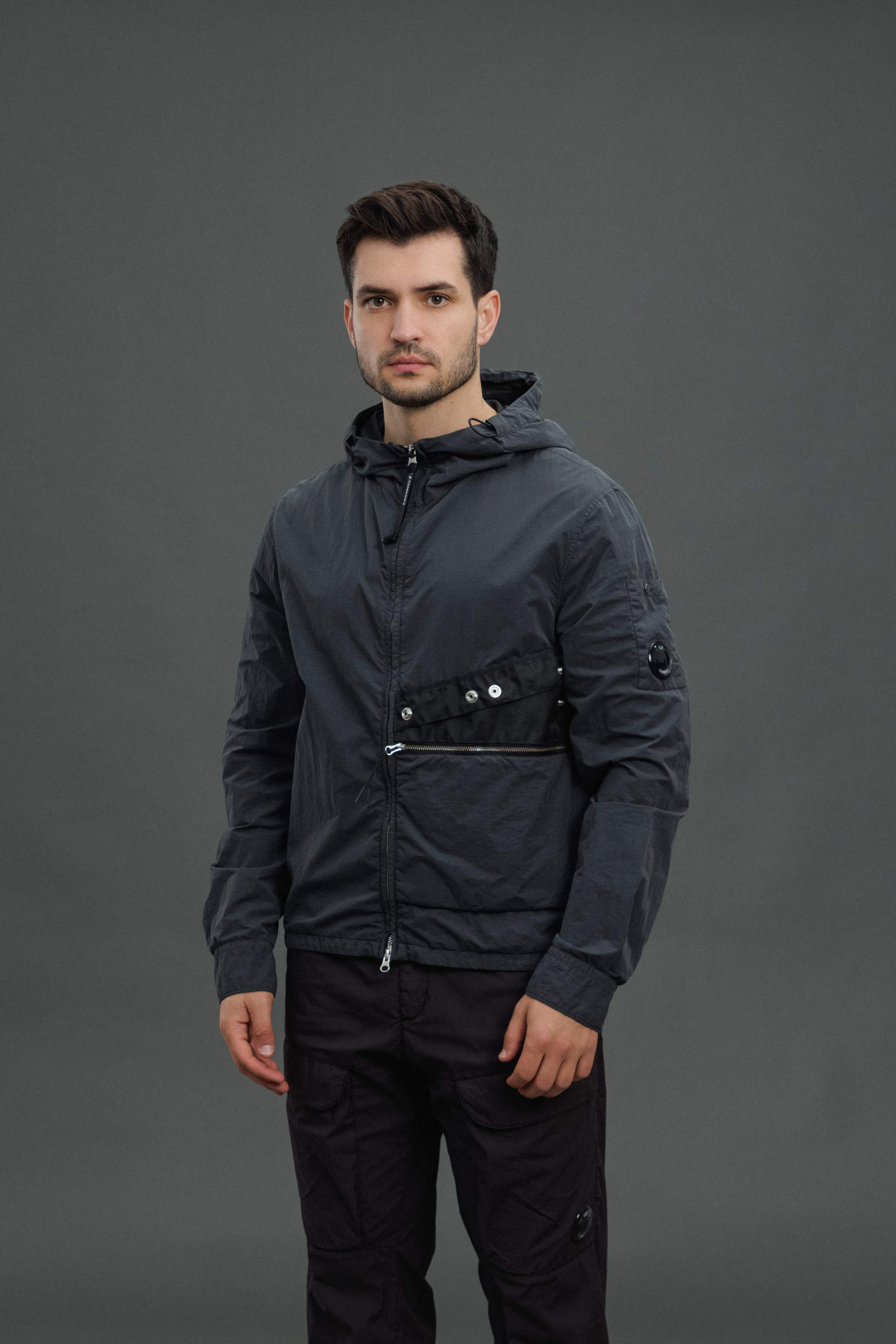 Чоловіча куртка C.P. COMPANY FLATT NYLON GARMENT DYEING DOWN JACKET CMOS051A 005991G COL:985, колір сірий