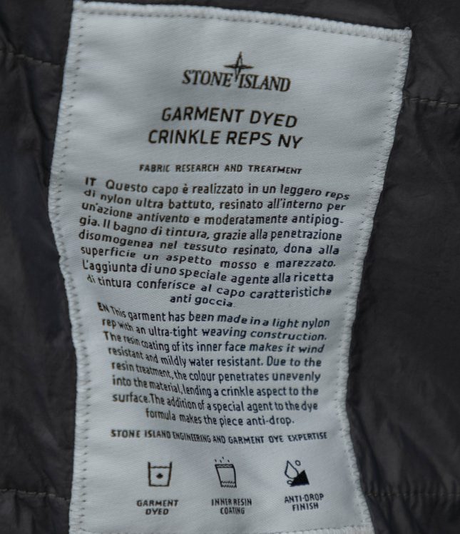 Чоловіча куртка STONE ISLAND GARMENT DYED CRINKLE REPS NY WITH PRIMALOFT®-TC 154100013-S0A23 V0062, колір сірий | Ціна 47999 грн, фото 9